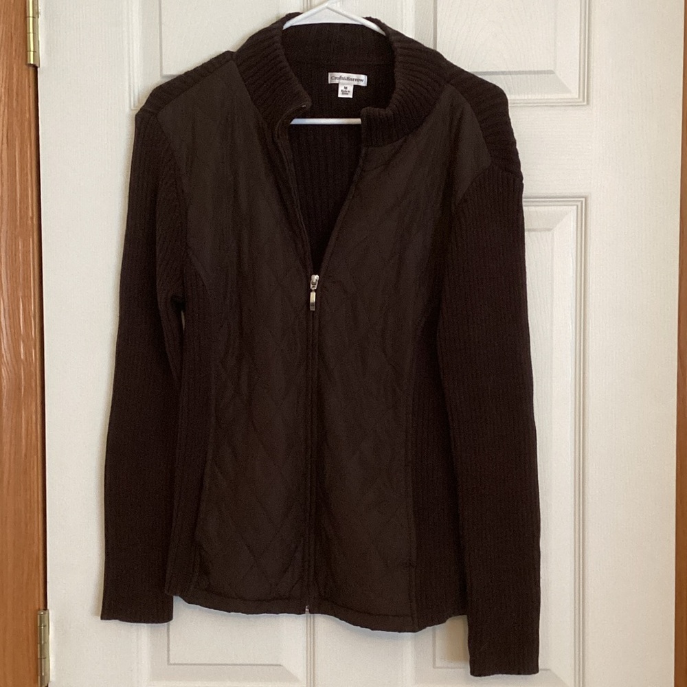 Croft & Barrow Dark Brown Knit & Puffy Jacket